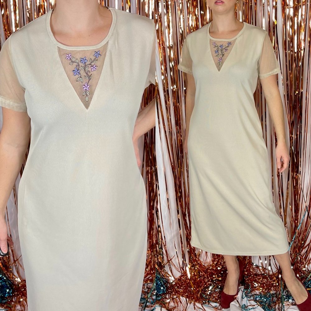 VINTAGE Maxi Dress | Sheer and Embroidered | F24